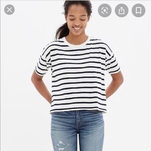 Madewell Cropped Stripped Tee XS